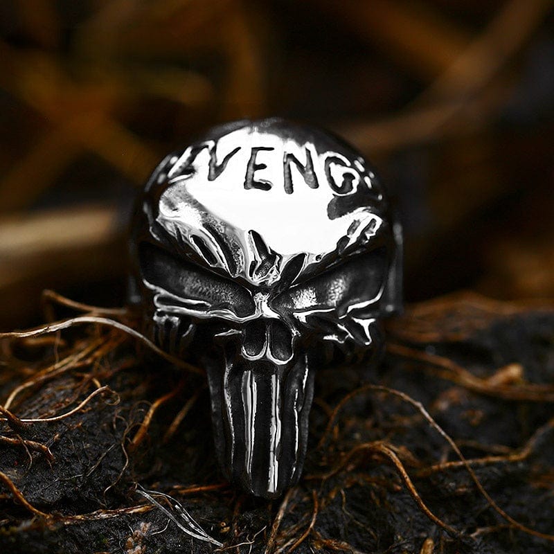 Kobine Men's Punk Skull Head Ring