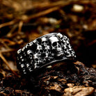 Kobine Men's Punk Skull Head Ring