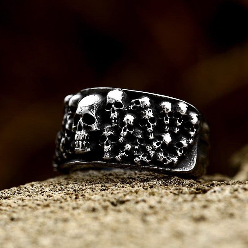 Kobine Men's Punk Skull Head Ring