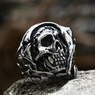 Kobine Men's Punk Skull Head Ring