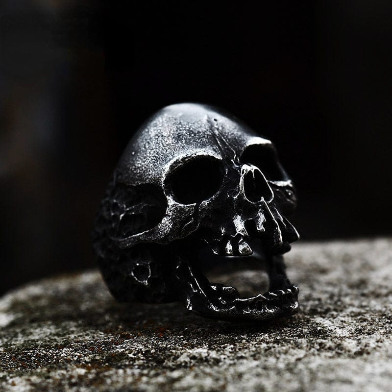 Kobine Men's Punk Skull Head Ring