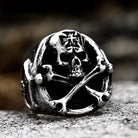 Kobine Men's Punk Skull Head Ring