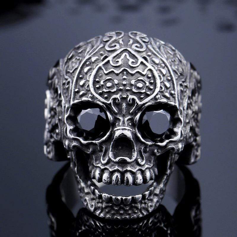 Men's Punk Skulls With Bead Eyes Rings