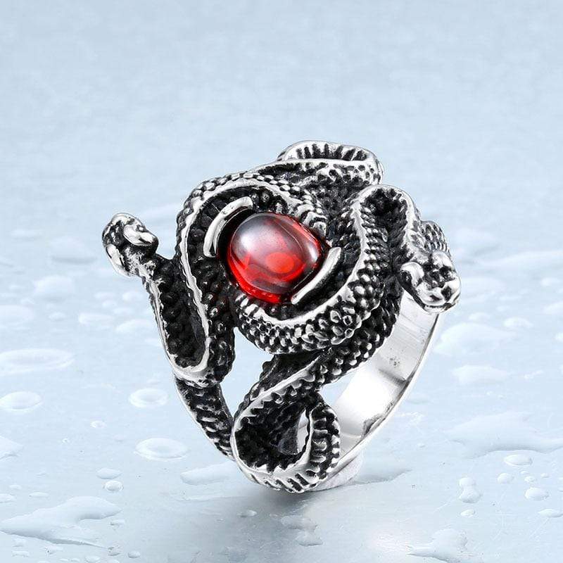 Men's Punk Snakes Bead Rings