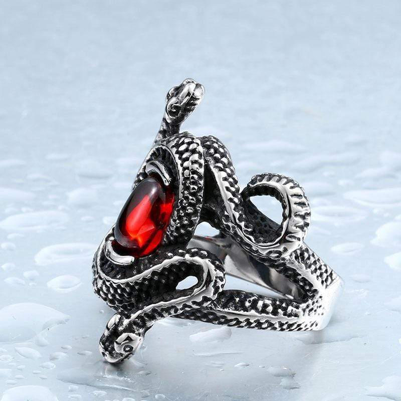 Men's Punk Snakes Bead Rings