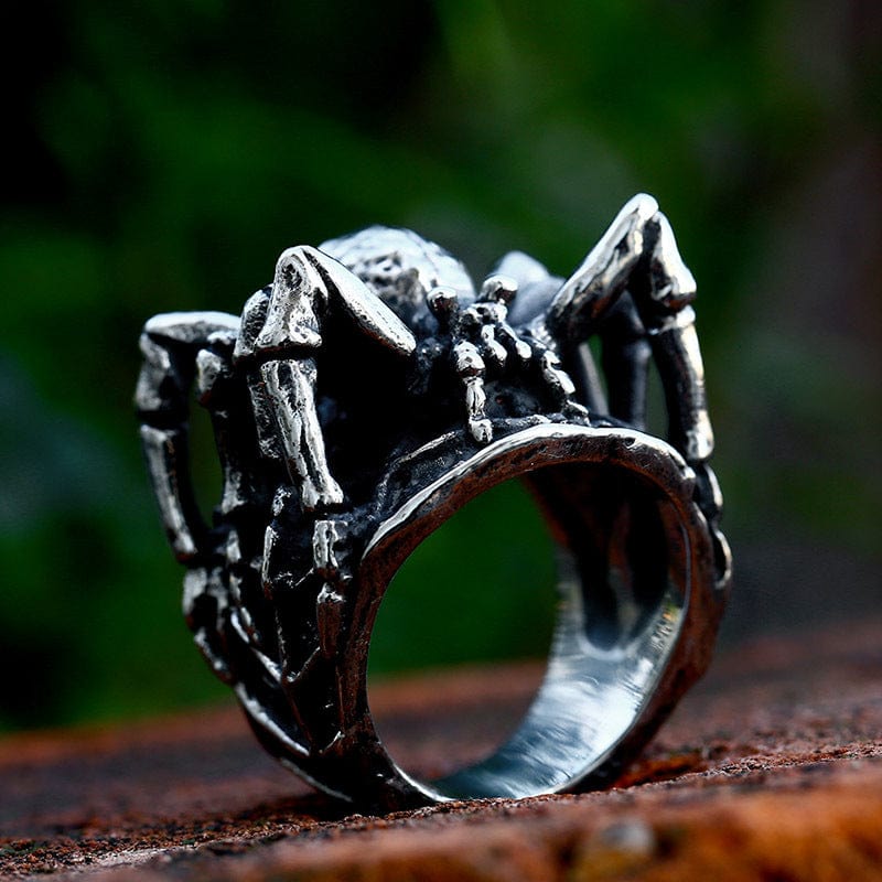 Kobine Men's Punk Spider Ring