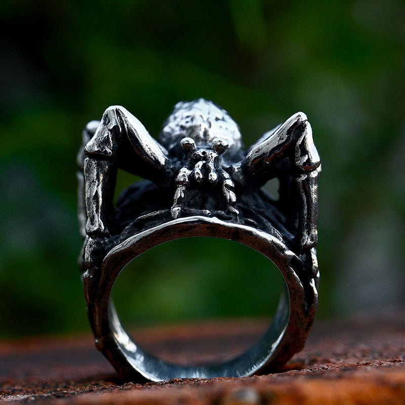 Kobine Men's Punk Spider Ring