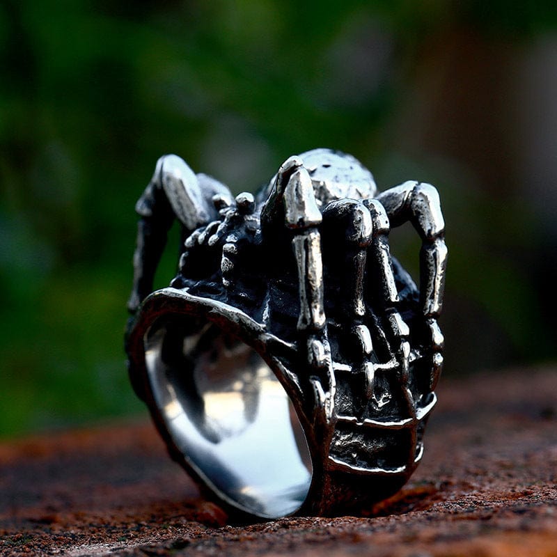 Kobine Men's Punk Spider Ring