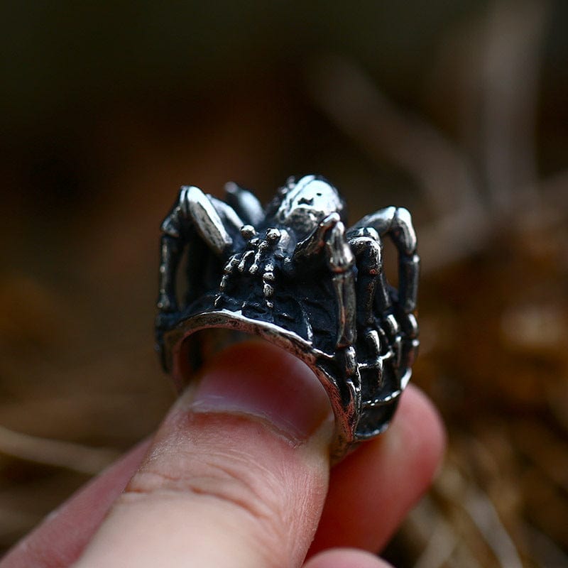 Kobine Men's Punk Spider Ring