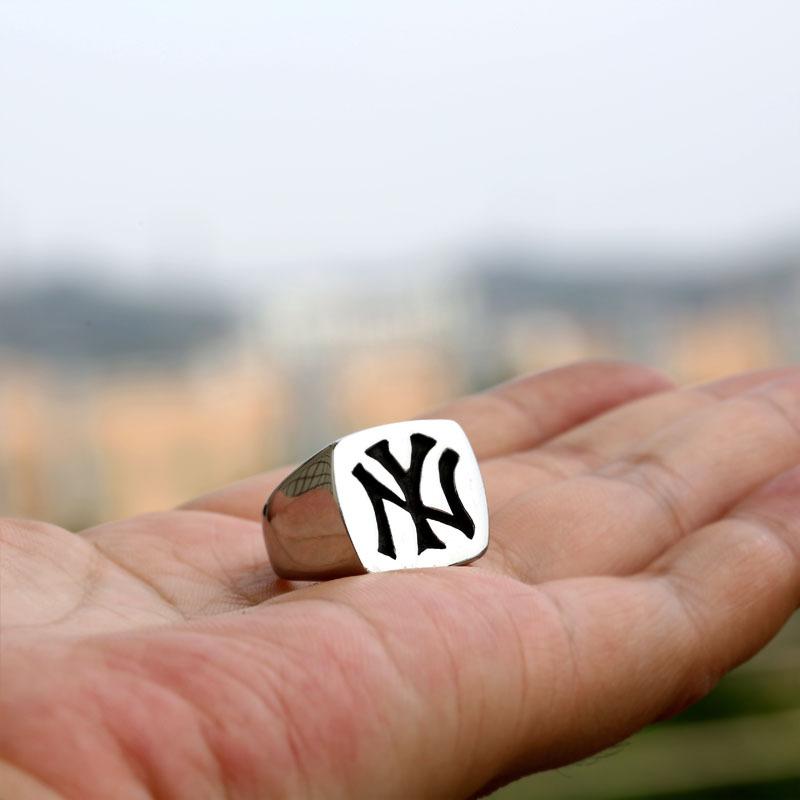 Men's Punk Square Letter Ring