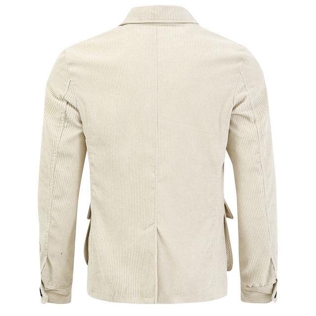 Men's Punk Turn-down Collar Multi-Pocket Corduroy Jacket