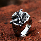 Kobine Men's Punk Viking Crow Ring