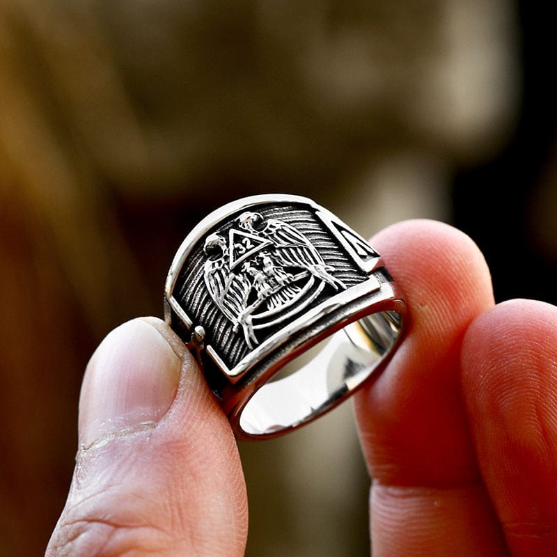 Kobine Men's Punk Viking Crow Ring