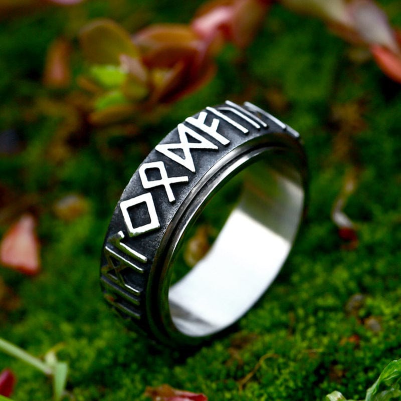 Kobine Men's Punk Viking Letter Ring