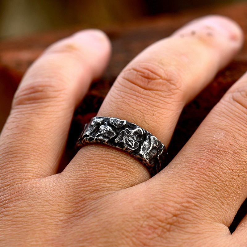 Kobine Men's Punk Viking Letter Ring