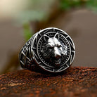 Kobine Men's Punk Wolf Totem Ring