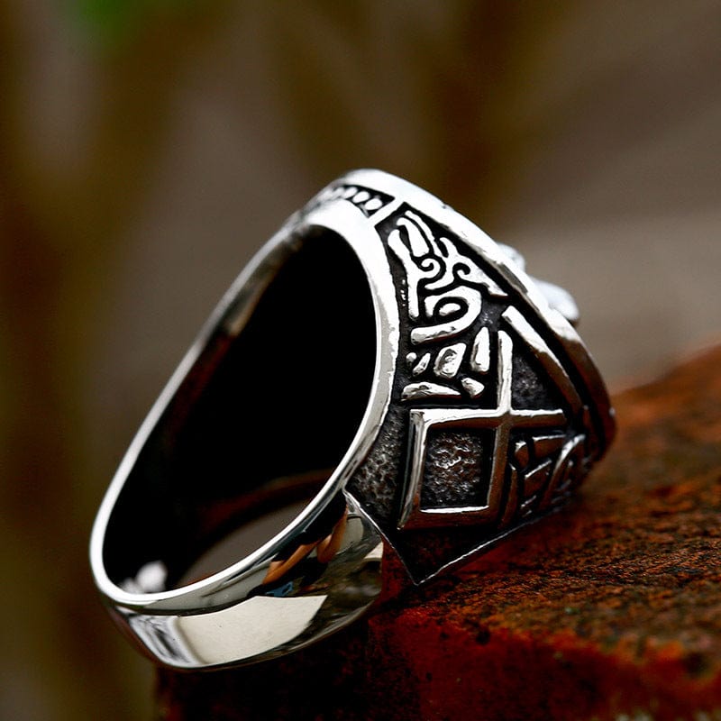 Kobine Men's Punk Wolf Totem Ring