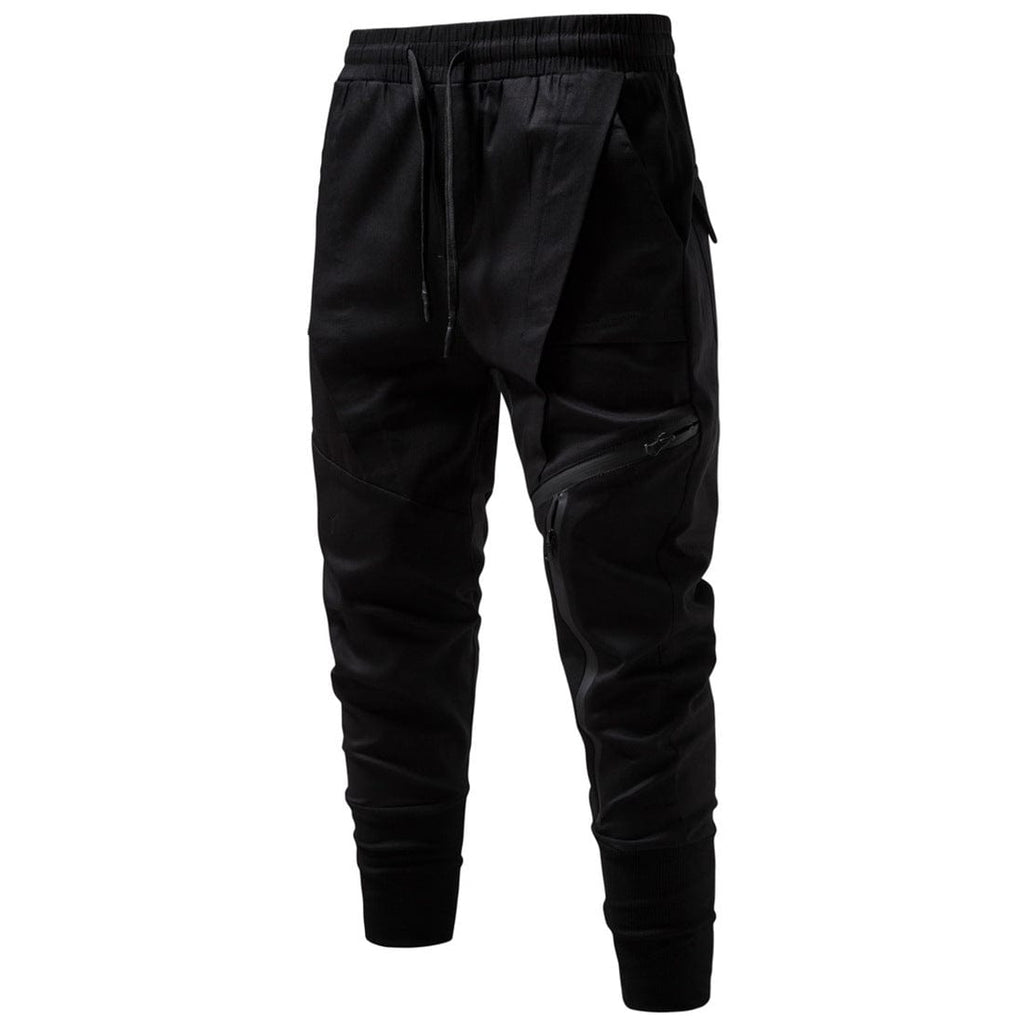 Kobine Men's Punk Zipper Splice Jogger Pants