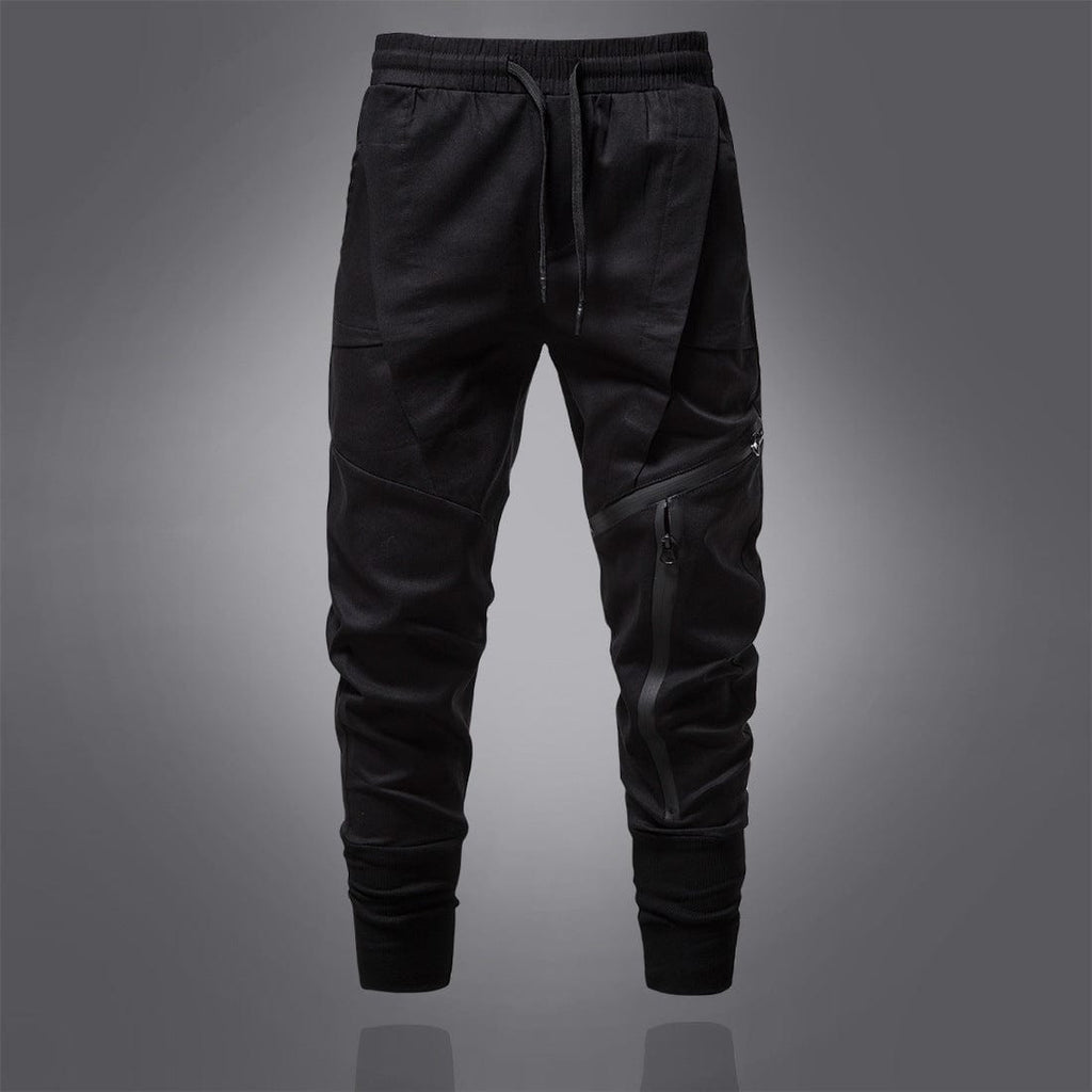 Kobine Men's Punk Zipper Splice Jogger Pants