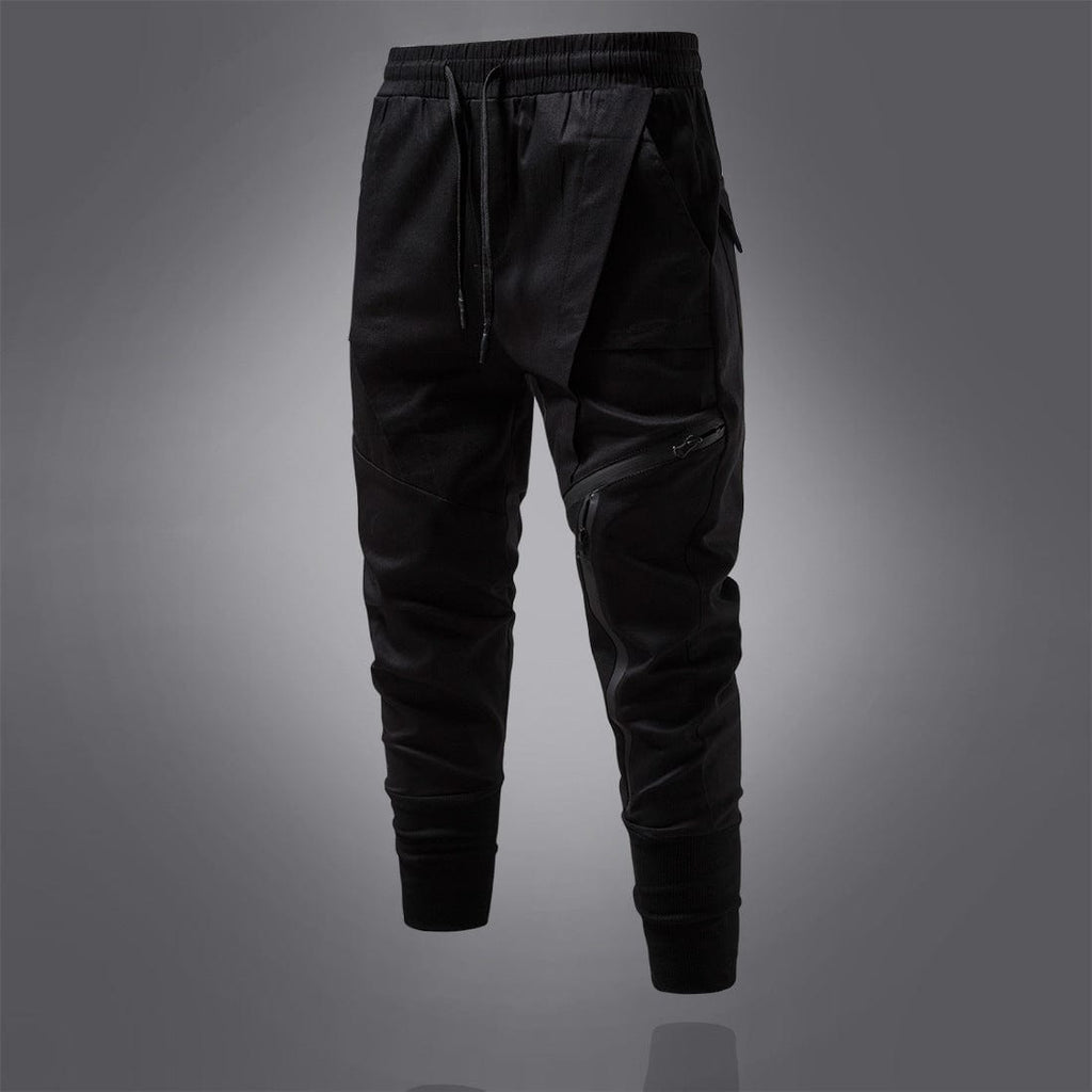 Kobine Men's Punk Zipper Splice Jogger Pants