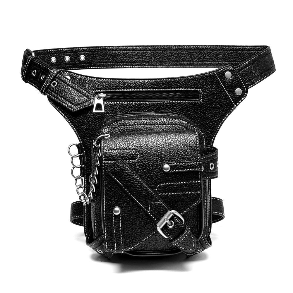 Kobine Men's Steampunk Buckle Stitch Waist Bag