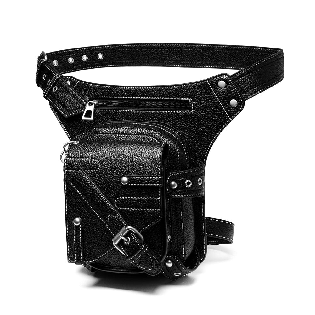 Kobine Men's Steampunk Buckle Stitch Waist Bag