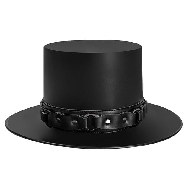 Kobine Men's Steampunk Buckles Splice Hat