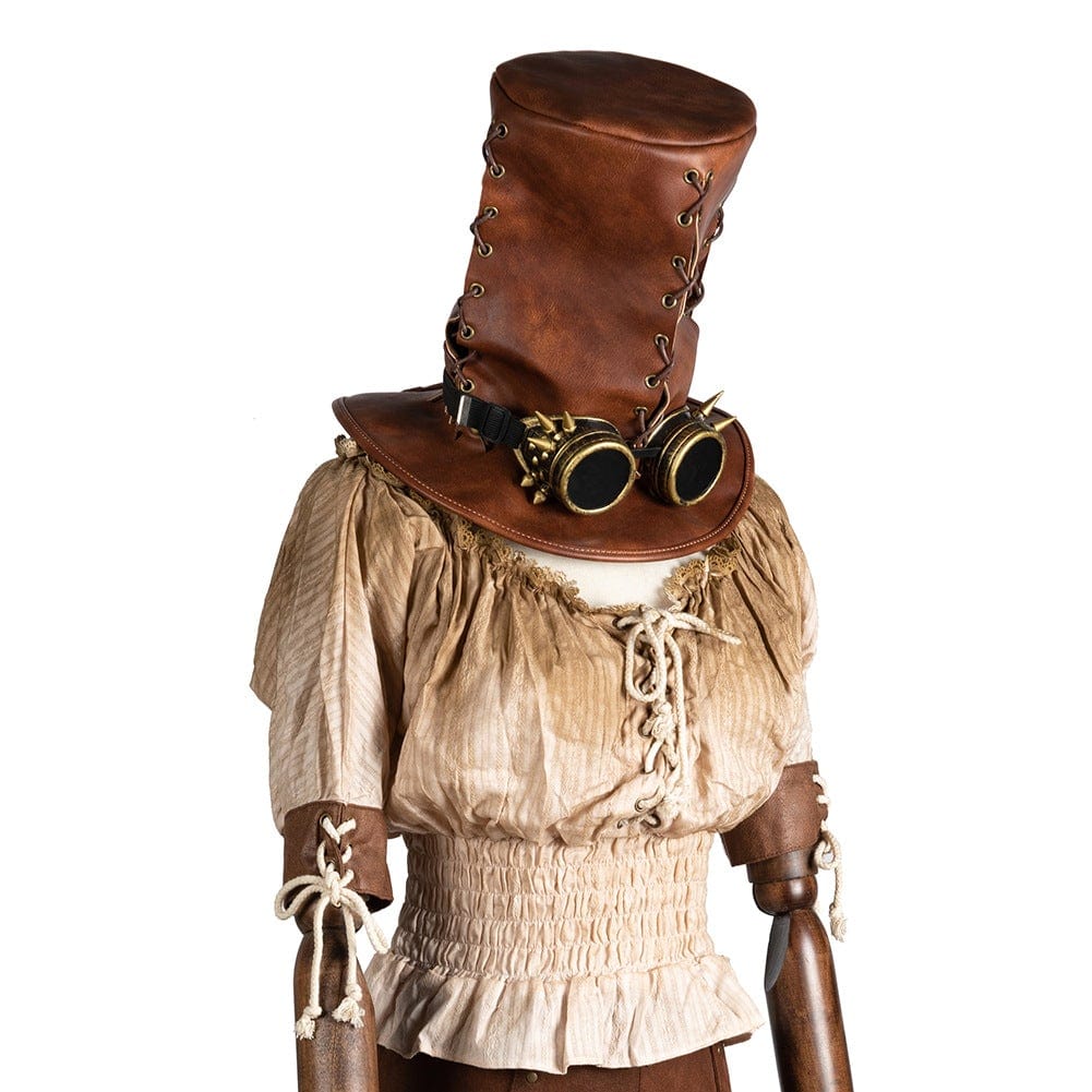 Kobine Men's Steampunk Sutural High Hat with Glasses