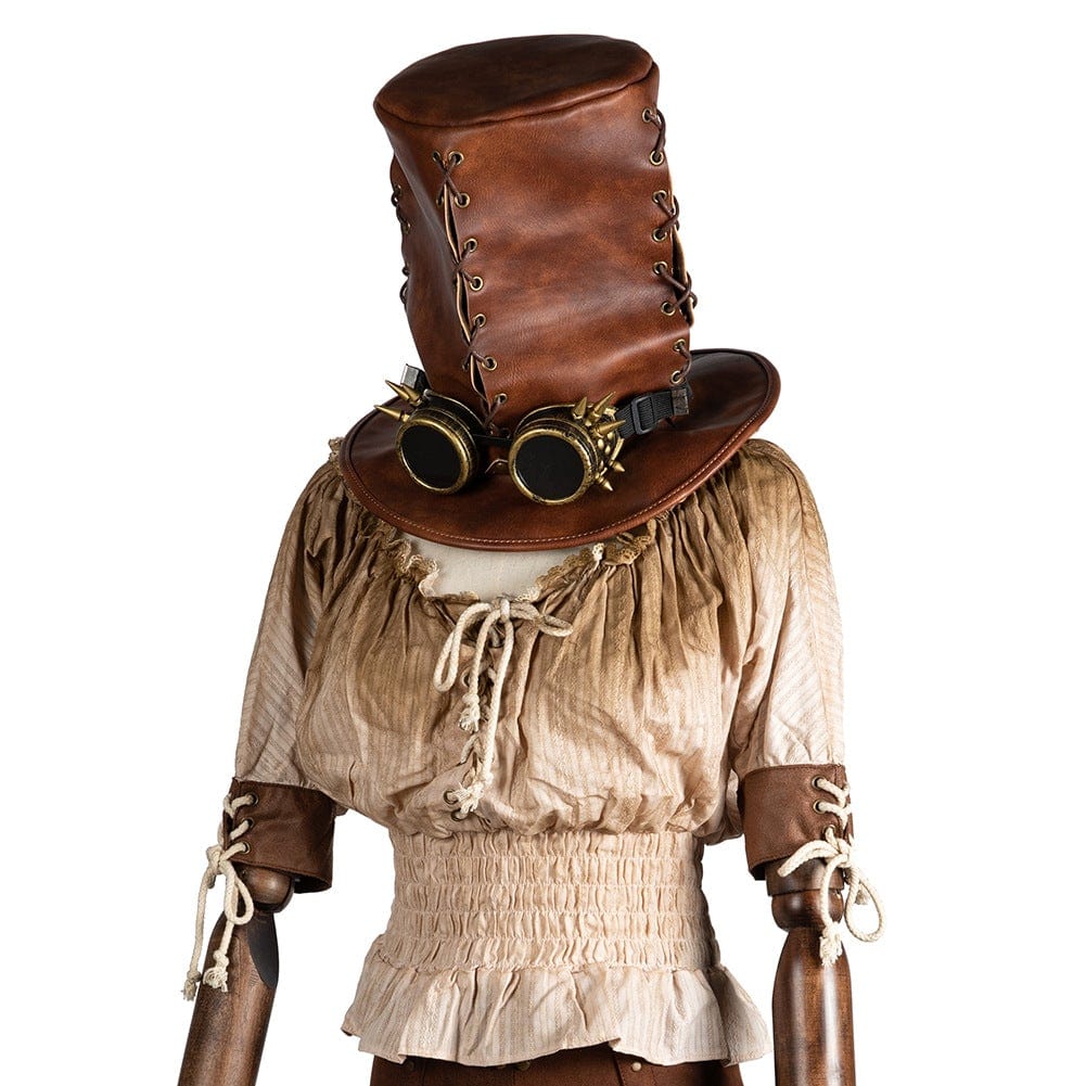 Kobine Men's Steampunk Sutural High Hat with Glasses