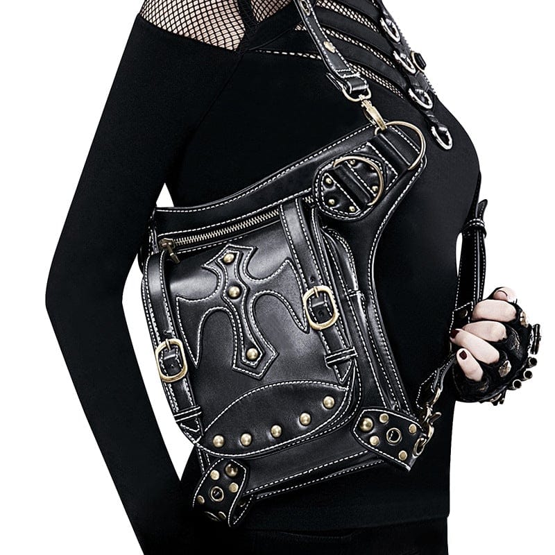 Kobine Steampunk Cross Buckles Multi-Purpose Bag