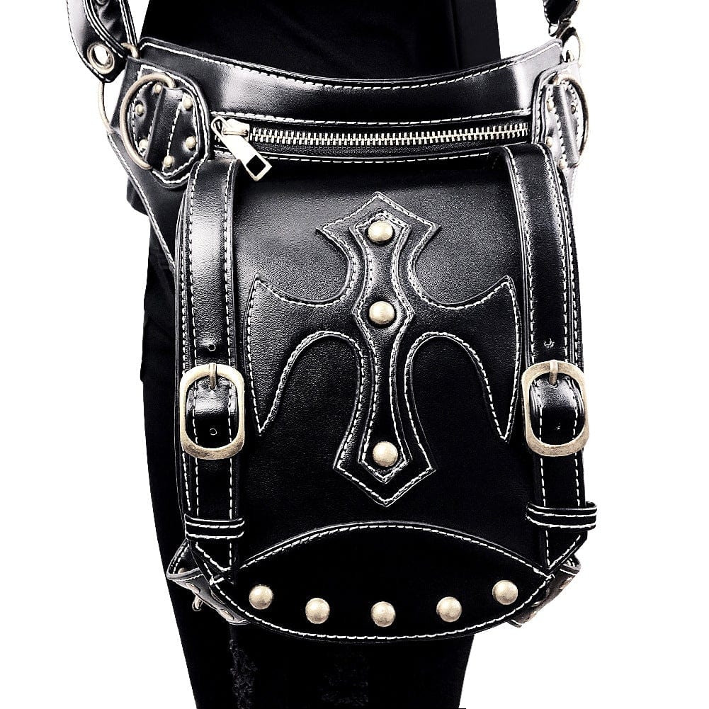 Kobine Steampunk Cross Buckles Multi-Purpose Bag