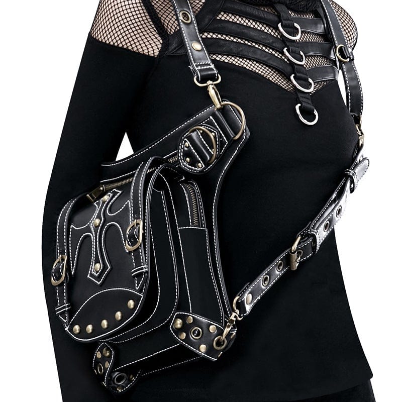 Kobine Steampunk Cross Buckles Multi-Purpose Bag