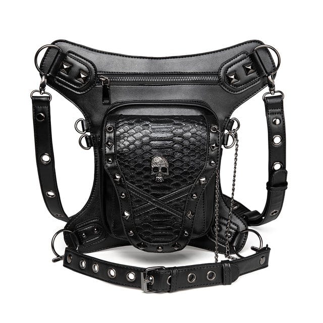 Kobine Steampunk Reticulation Skull Motorcycle Bag