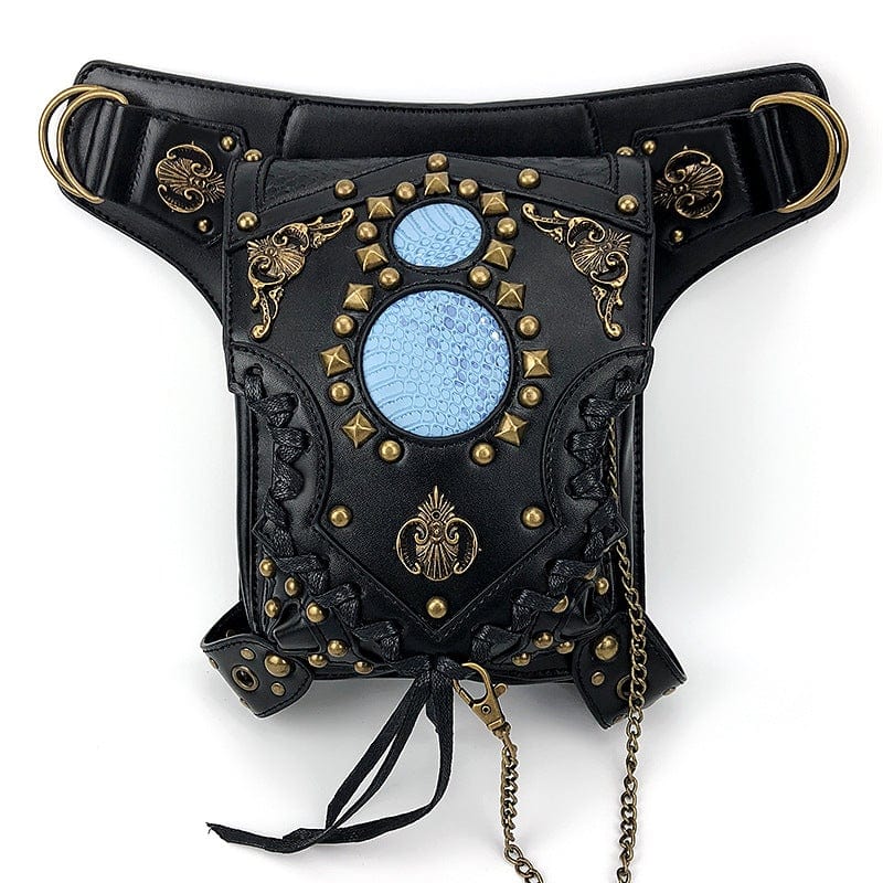 Kobine Steampunk Rivet Chained Wasit Bag