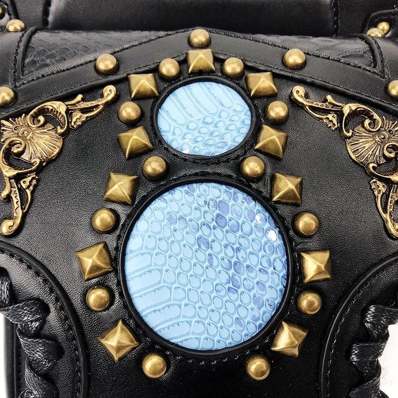 Kobine Steampunk Rivet Chained Wasit Bag