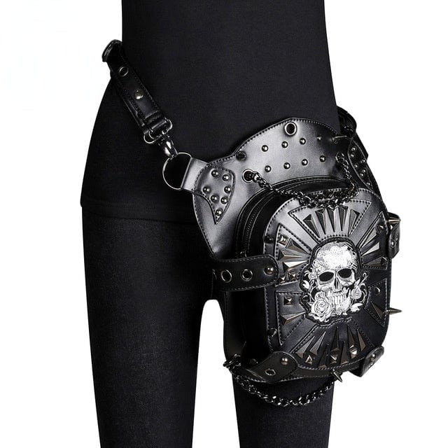 Kobine Steampunk Skull Chained Outside Bag