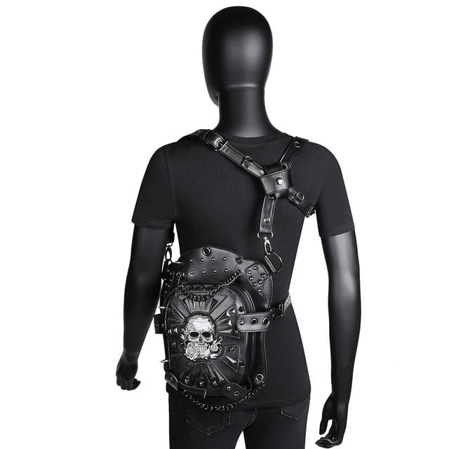 Kobine Steampunk Skull Chained Outside Bag