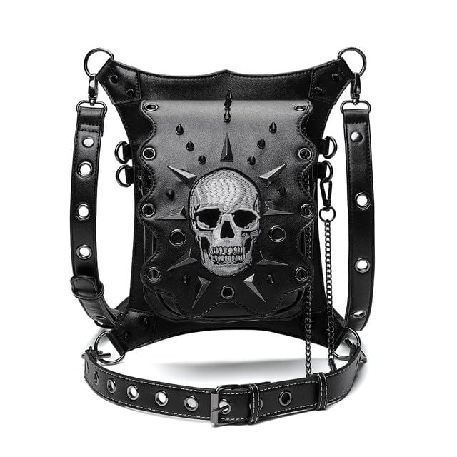 Kobine Steampunk Skull Rivets Travel Bag