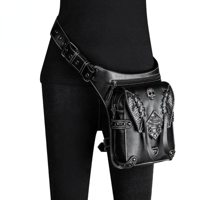 Kobine Steampunk Strappy Skull Waist Bag