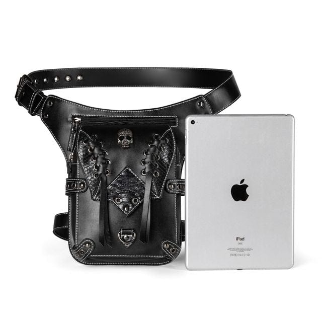 Kobine Steampunk Strappy Skull Waist Bag