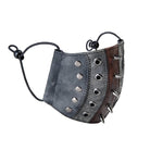 Kobine Unisex Steampunk Rivets Eyelets Stitch Mask