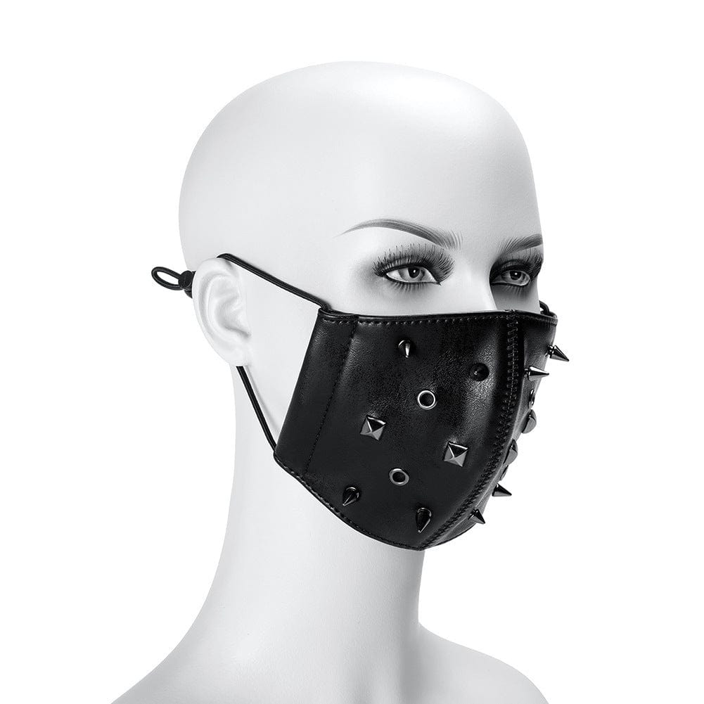 Kobine Unisex Steampunk Rivets Faux Leather Mask