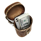 Kobine Unisex Steampunk Skull Embossed Bucket Bag with Chain