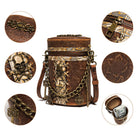 Kobine Unisex Steampunk Skull Embossed Bucket Bag with Chain