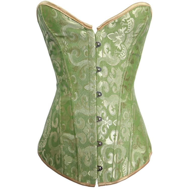 Women' Gothic Jacquard Overbust Corsets With T-bak