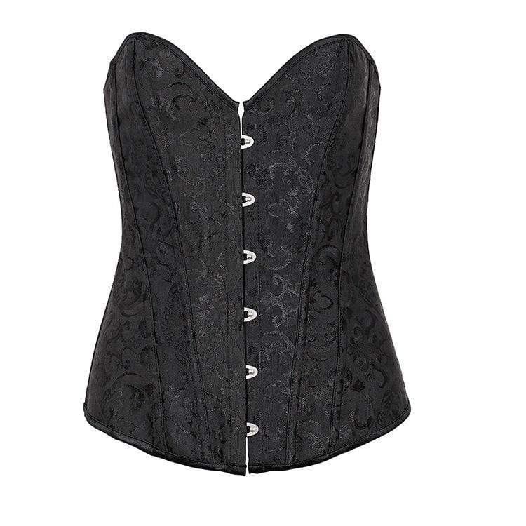 Women' Gothic Jacquard Overbust Corsets With T-bak