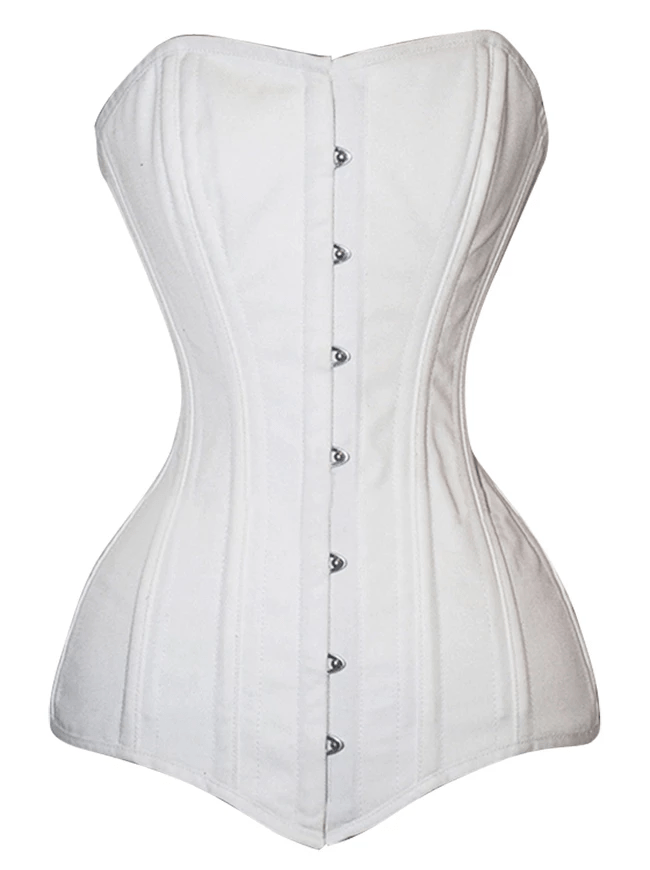 Women's 26 Steel Boned Cotton Long Torso Hourglass Body Shaper Corset