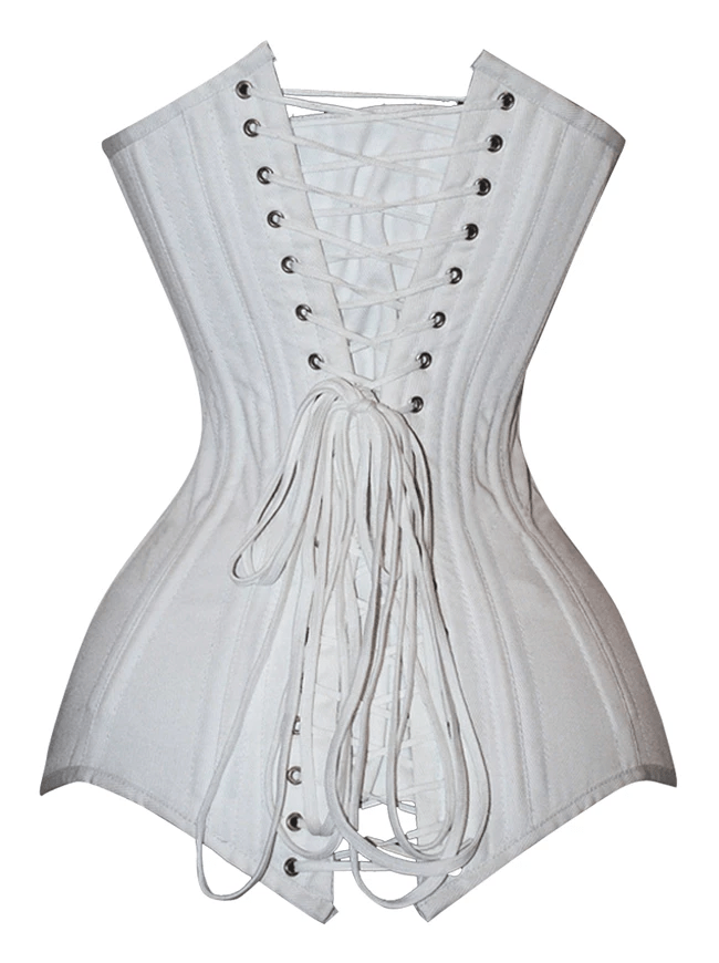Women's 26 Steel Boned Cotton Long Torso Hourglass Body Shaper Corset