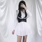 Kobine Women's Casual Long Shirts Dresses With Detachable PU Tank Tops