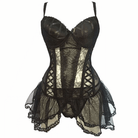 Women's CINOON Sexy Bustier and Corset Women High Elastic Corset Female Solid Bustier Overbust Push Up Corset